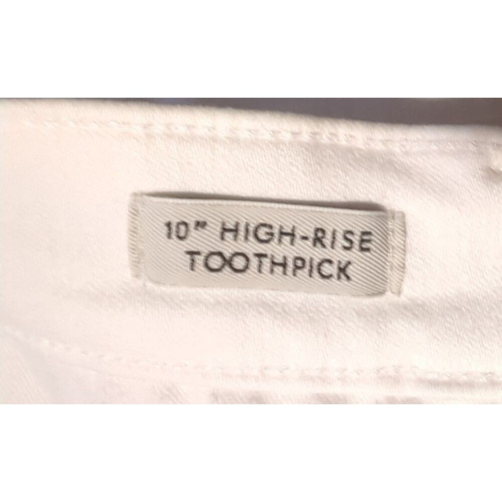 J. Crew 10" High Rise Toothpick Jeans White Sz 27 Preppy Stretch Ankle Length - Picture 8 of 12